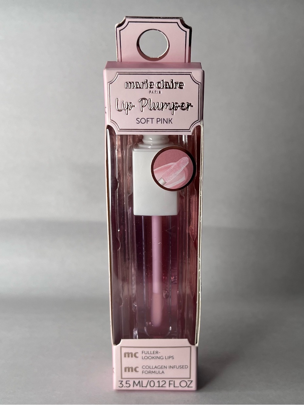 Marie Claire Paris Lip Plumper Soft Pink Gloss Collagen Infused NIB